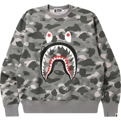 BAPE Color Camo Shark Relaxed Fit Crewneck 'Grey'
