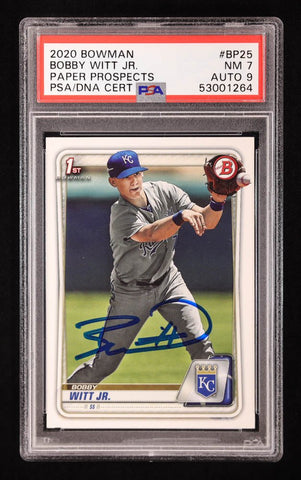 Bobby Witt Jr. Signed 2020 Bowman Prospects Paper #BP25 RC (PSA 7 | Autograph Graded 9) Rookie Card