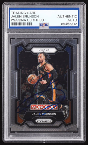 Jalen Brunson Signed 2023-24 Panini Prizm Monopoly Silver #59 (PSA Authentic)