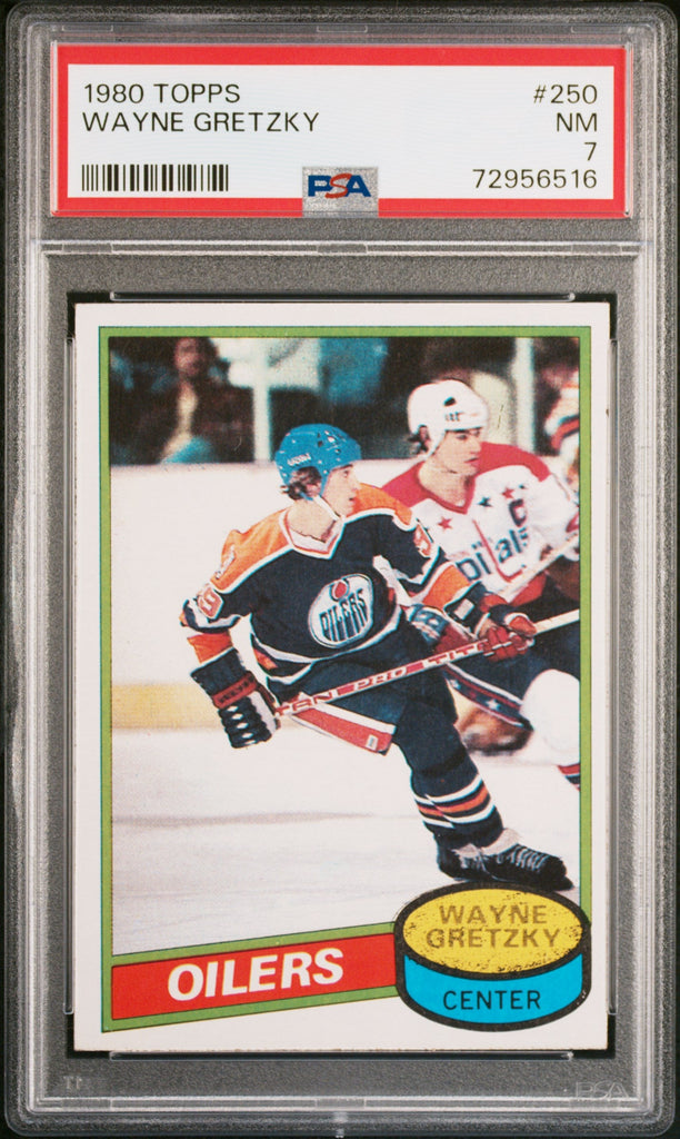 Graded 1980 Topps Wayne Gretzky #250 2nd Year Hockey Card PSA 7 Mint