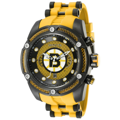 Invicta NHL Retro 52mm Quartz Glass Fiber Dial Silicone Strap Watch