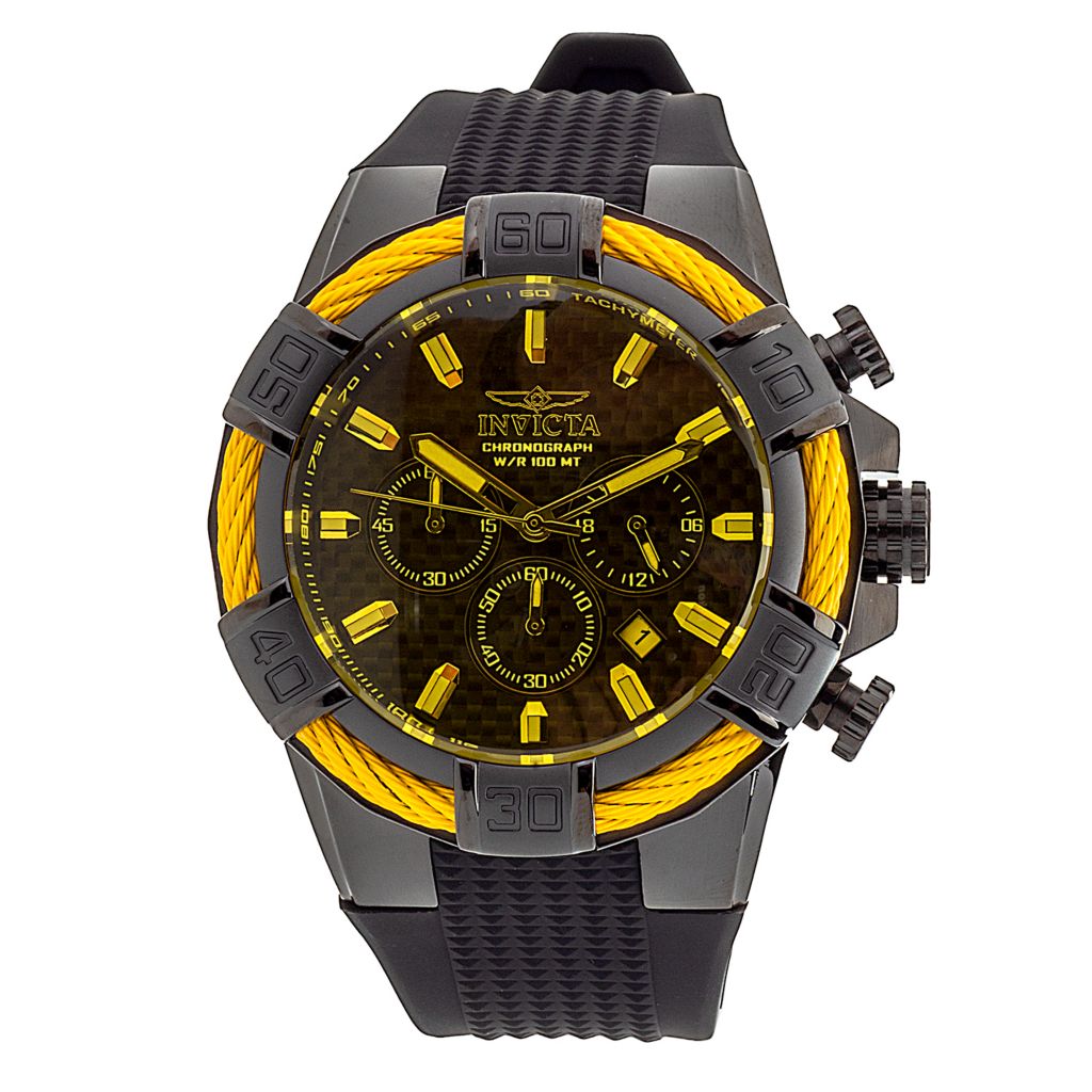 Invicta Bolt Radar 52Mm Quartz Chrono Carbon Fiber Strap Watch