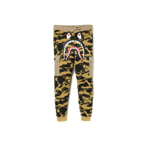 BAPE 1st Camo Shark Slim Sweat Cargo Pants Yellow