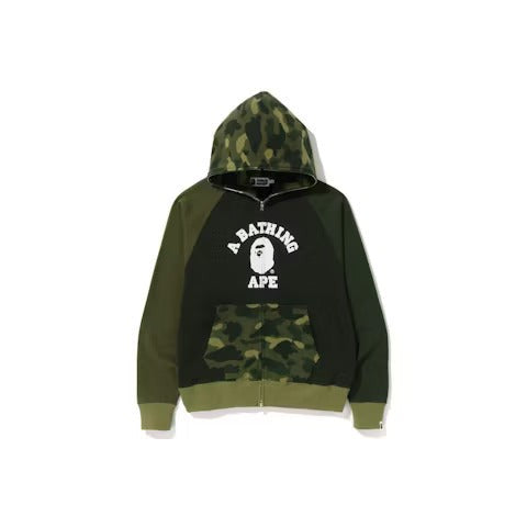 BAPE Color Camo Relaxed Fit Full Zip Hoodie Green