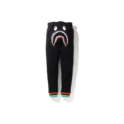 BAPE Shark Line Rib Slim Sweatpants Black