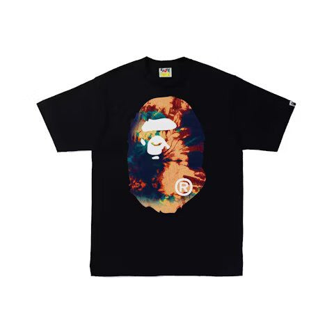 BAPE Tie Dye Big Ape Head Tee Black/Navy