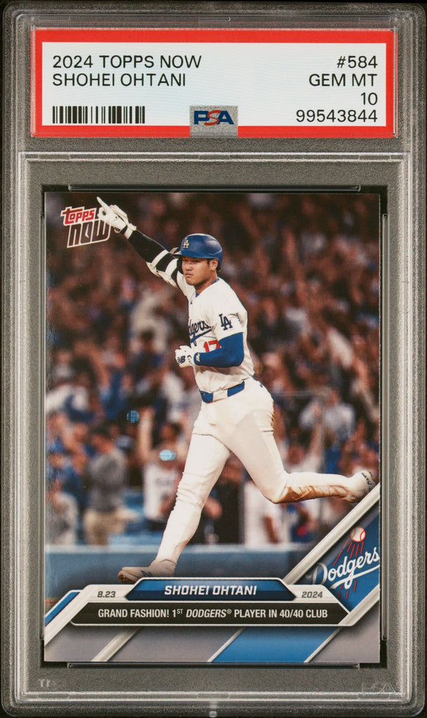 Graded 2024 Topps Now Shohei Ohtani #584 Grand Fashion! 1st Dodgers Player in 40/40 Club Baseball Card PSA 10 Gem Mint