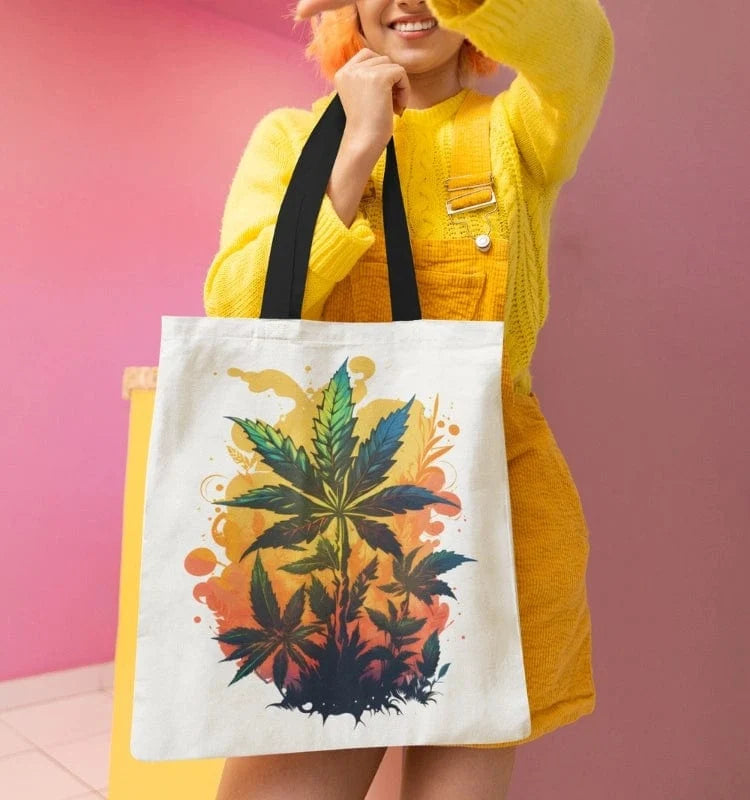 Warm Cannabis Paradise Weed Tote Bag