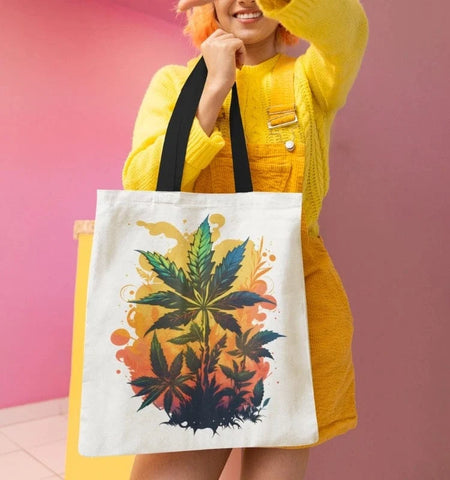Warm Cannabis Paradise Weed Tote Bag
