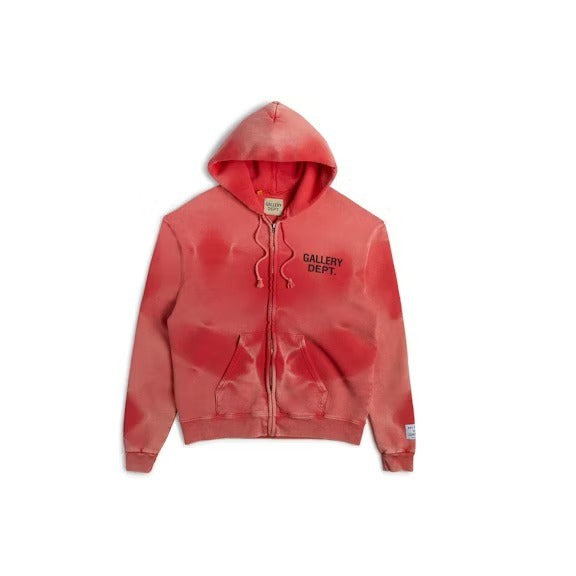 Gallery Dept. Zip Up Hoodie Sun Faded Red