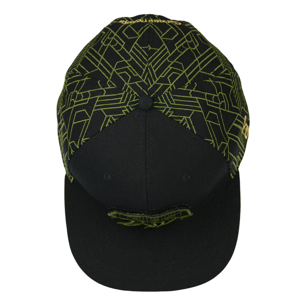Removable Bear Digital Labyrinth Black Snapback Hat