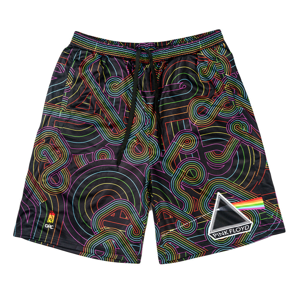 Pink Floyd DSOTM V2 Black Rainbow Mesh Shorts