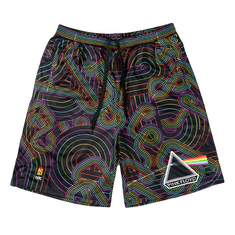 Pink Floyd DSOTM V2 Black Rainbow Mesh Shorts