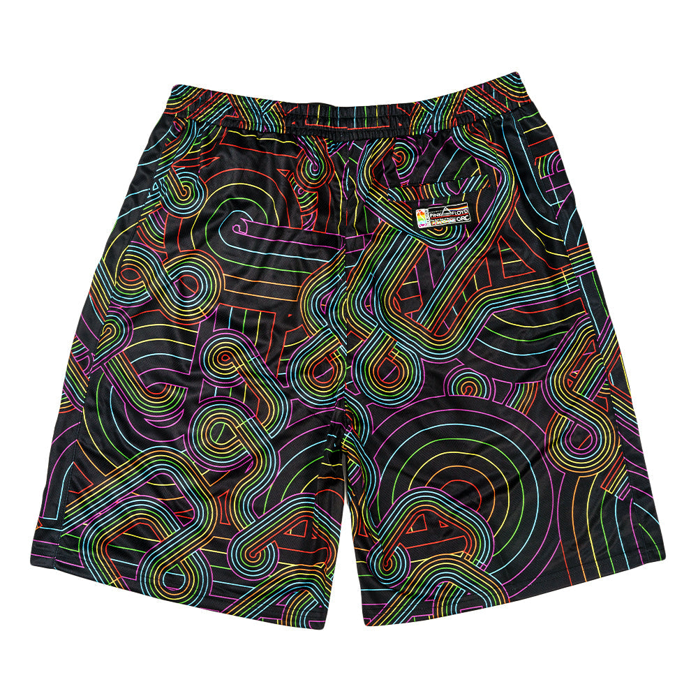 Pink Floyd DSOTM V2 Black Rainbow Mesh Shorts