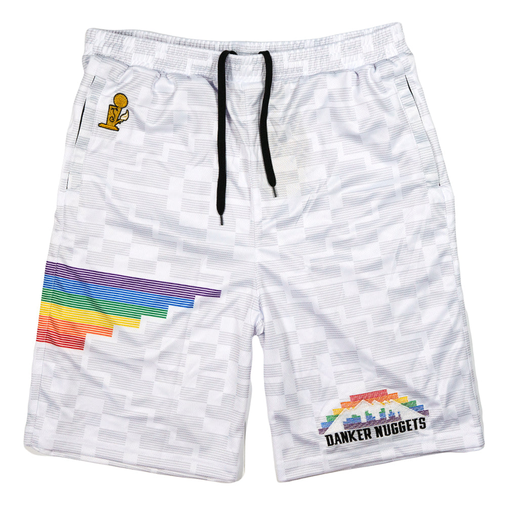 Danker Nuggets Pyramid White Mesh Shorts