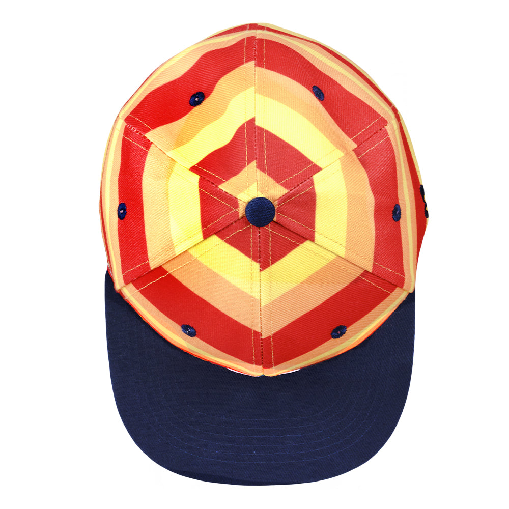 Hashstros Orange Striped Fitted Hat