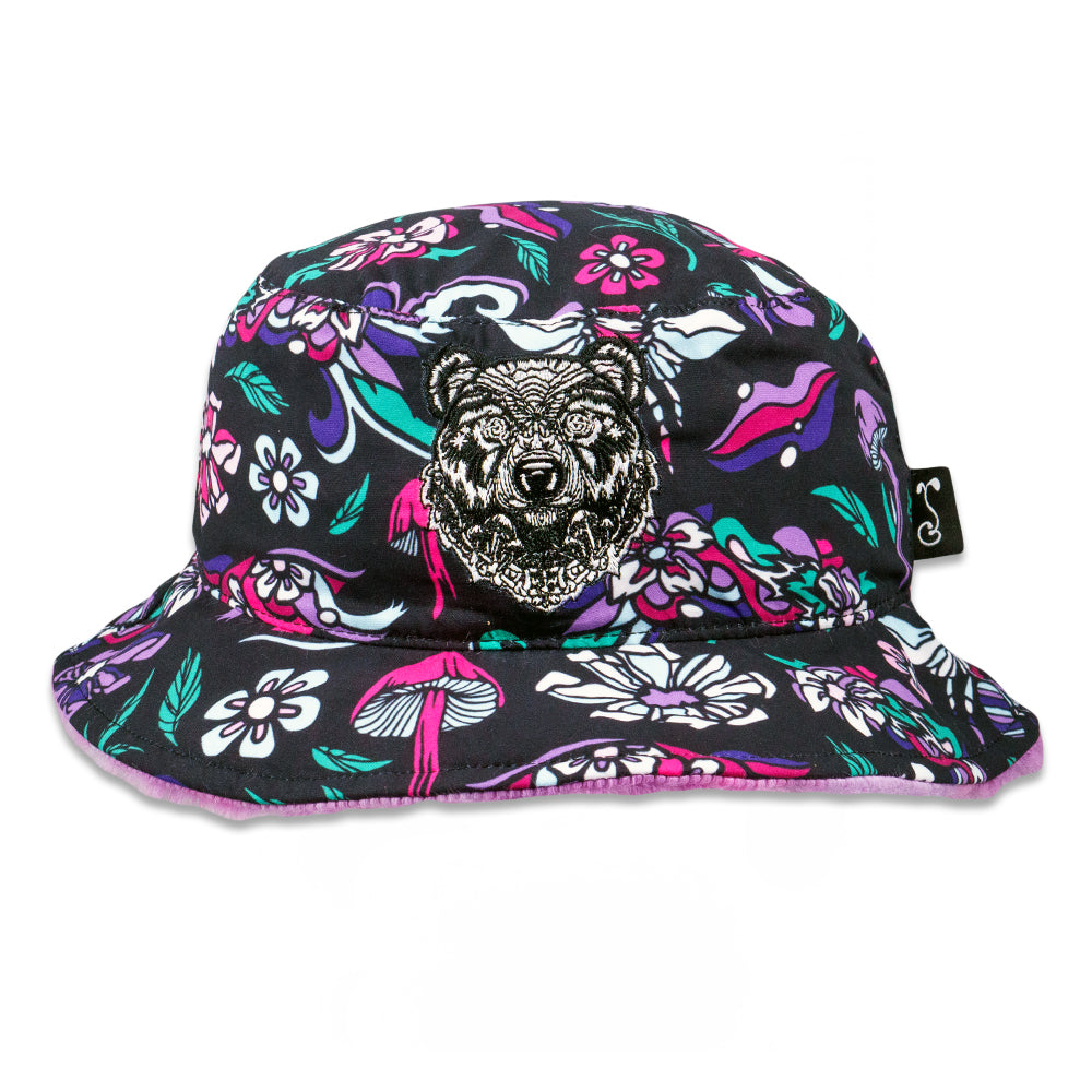 Ellie Paisley Bear Fur Reversible Bucket Hat