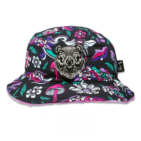 Ellie Paisley Bear Fur Reversible Bucket Hat