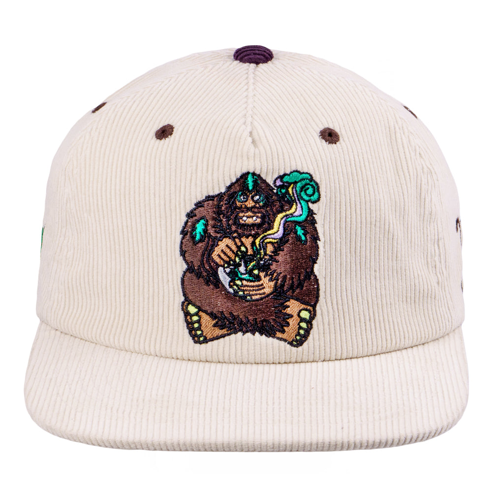 Bigfoot Healer Tan Corduroy Unstructured Zipperback Hat