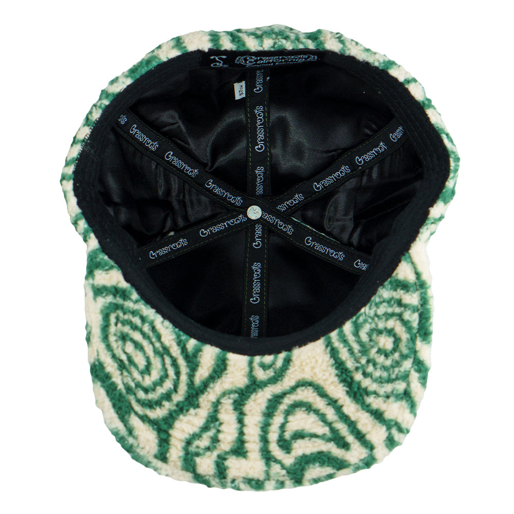 Removable Bear Green Fur Fitted Hat