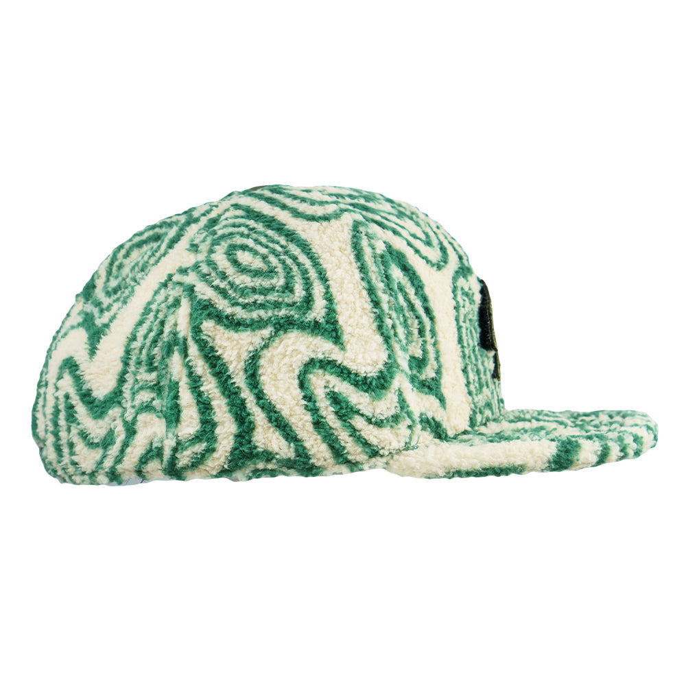 Removable Bear Green Fur Fitted Hat