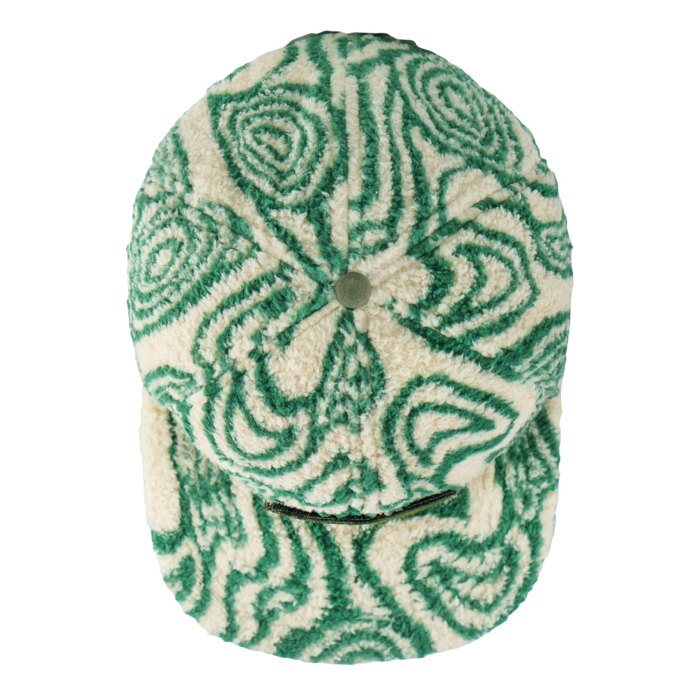 Removable Bear Green Fur Fitted Hat