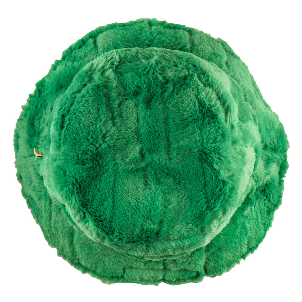 Bear Collection Green Fur Reversible Bucket Hat