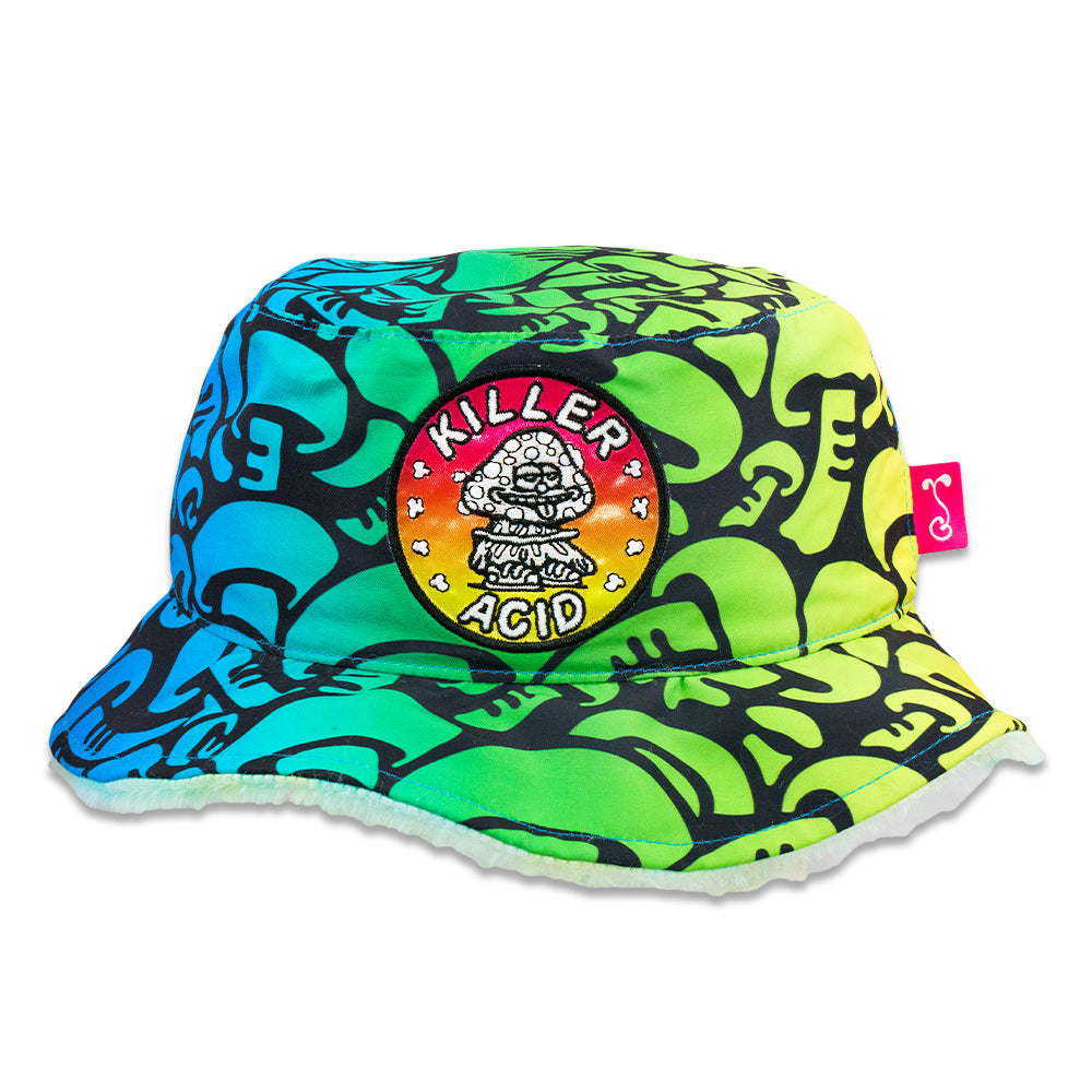 Killer Acid Mushroom Furry Reversible Bucket Hat