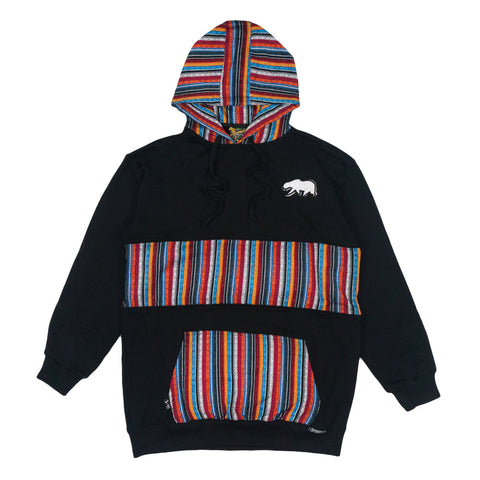 Removable Bear Taos Black Tall Pullover Hoodie