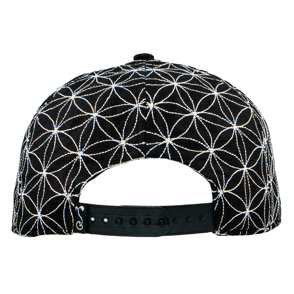 Flower of Life Bear Black Snapback Hat