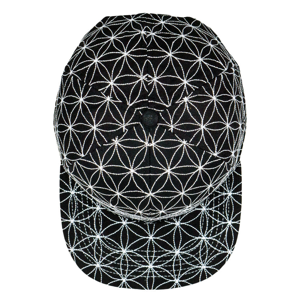 Flower of Life Bear Black Snapback Hat
