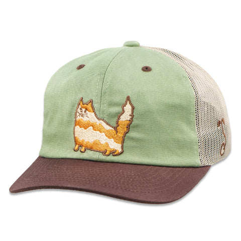 Jerry Garcia Sketch Cat Green Mesh Snapback Hat