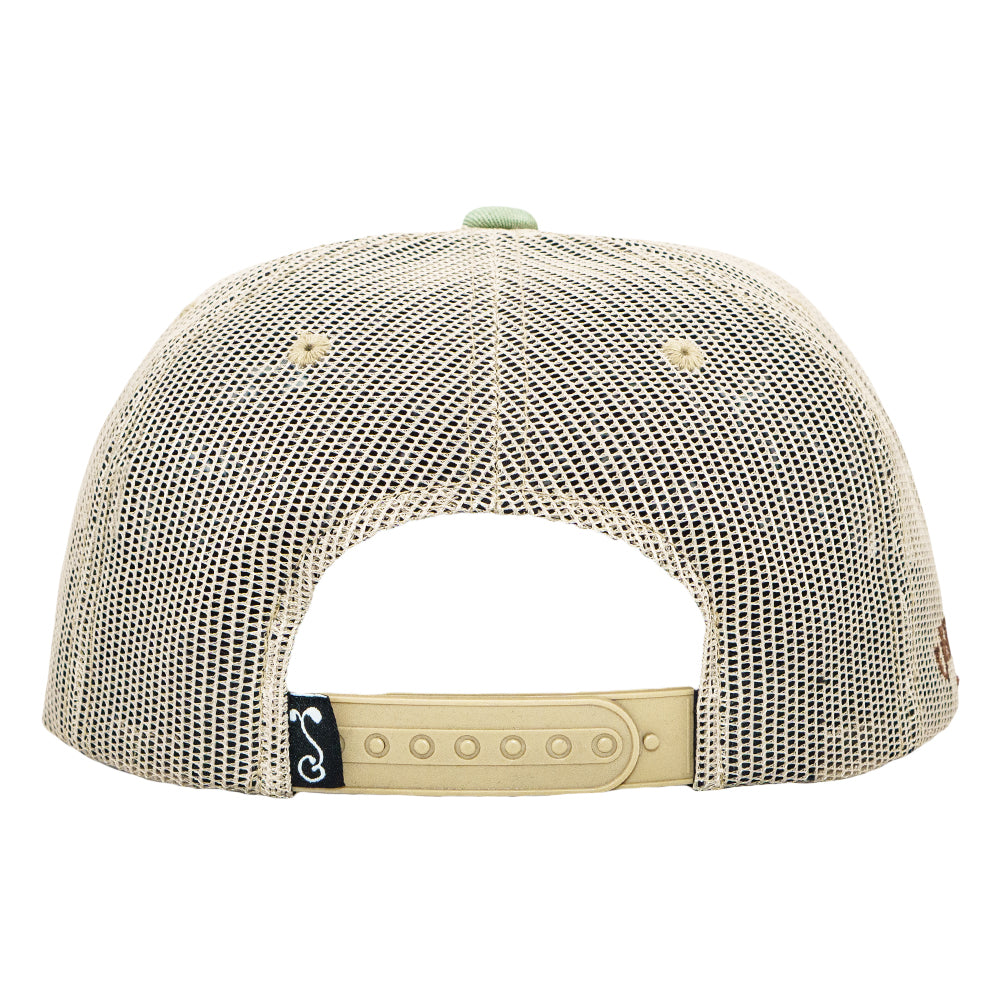 Jerry Garcia Sketch Cat Green Mesh Snapback Hat