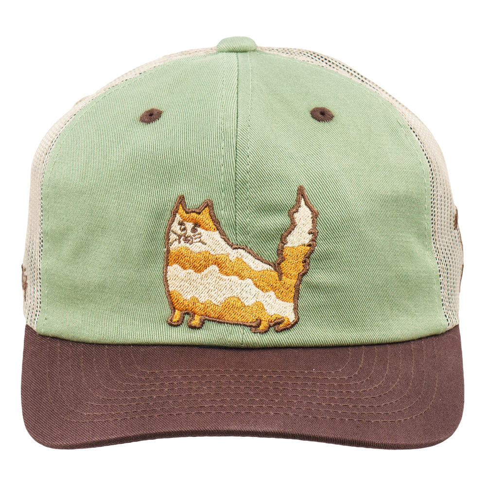 Jerry Garcia Sketch Cat Green Mesh Snapback Hat