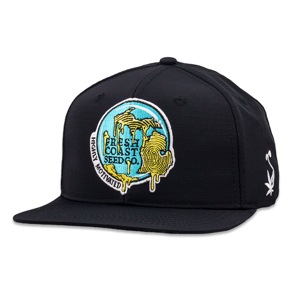Fresh Coast Black Ripstop Snapback Hat