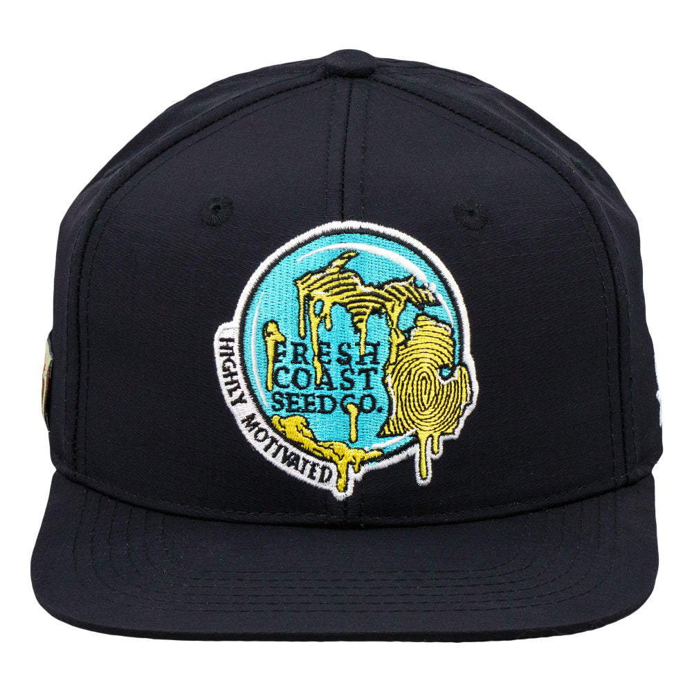 Fresh Coast Black Ripstop Snapback Hat