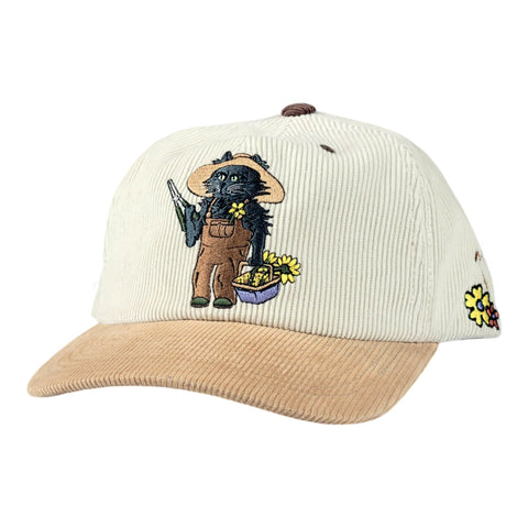 Leisure Cat In the Garden Tan Corduroy Dad Hat