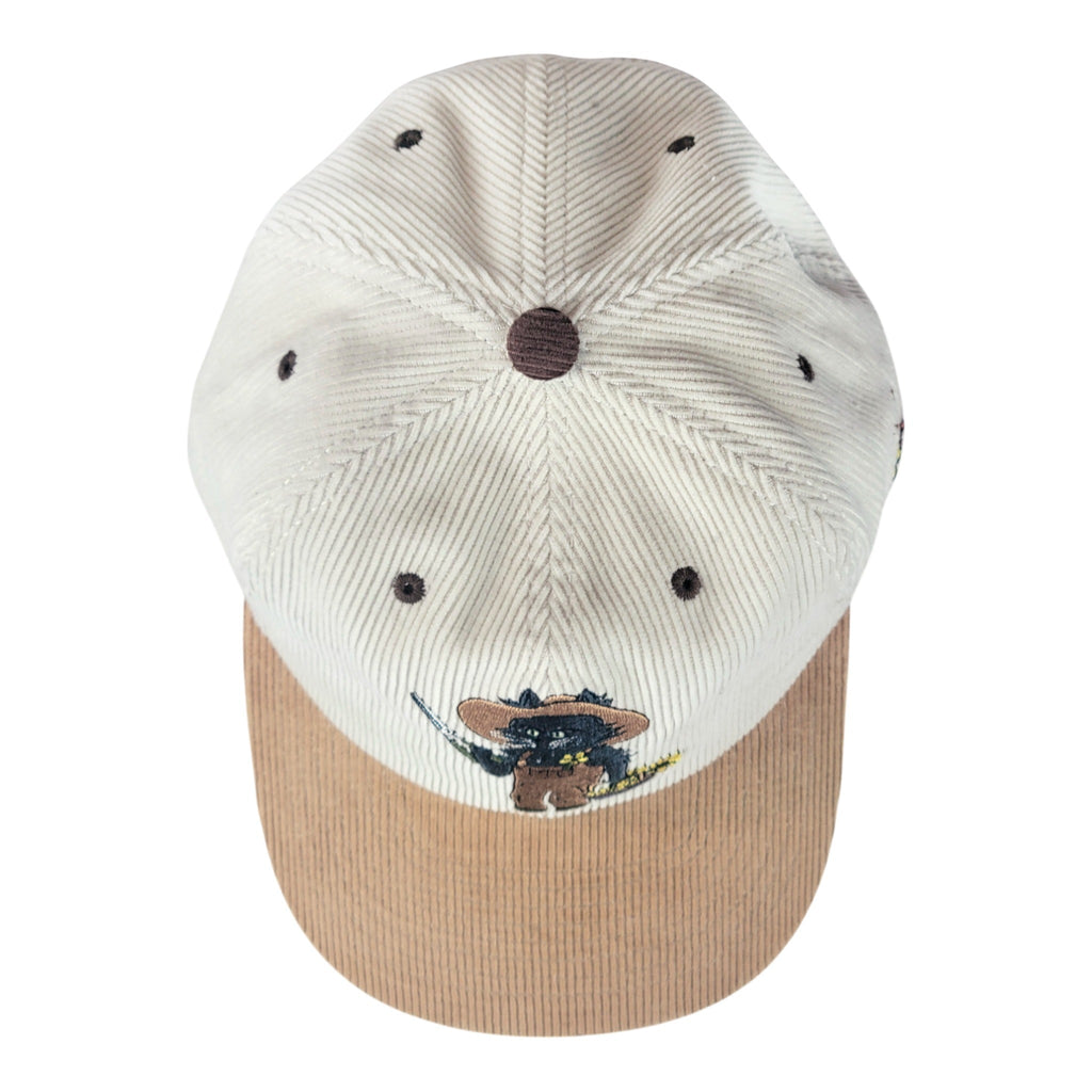 Leisure Cat In the Garden Tan Corduroy Dad Hat