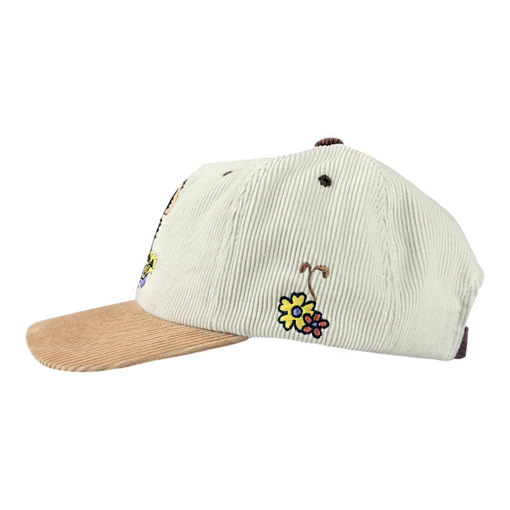Leisure Cat In the Garden Tan Corduroy Dad Hat