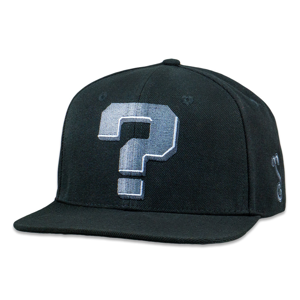 Question Mark Black Snapback Hat