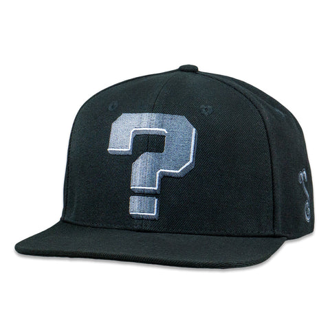 Question Mark Black Snapback Hat