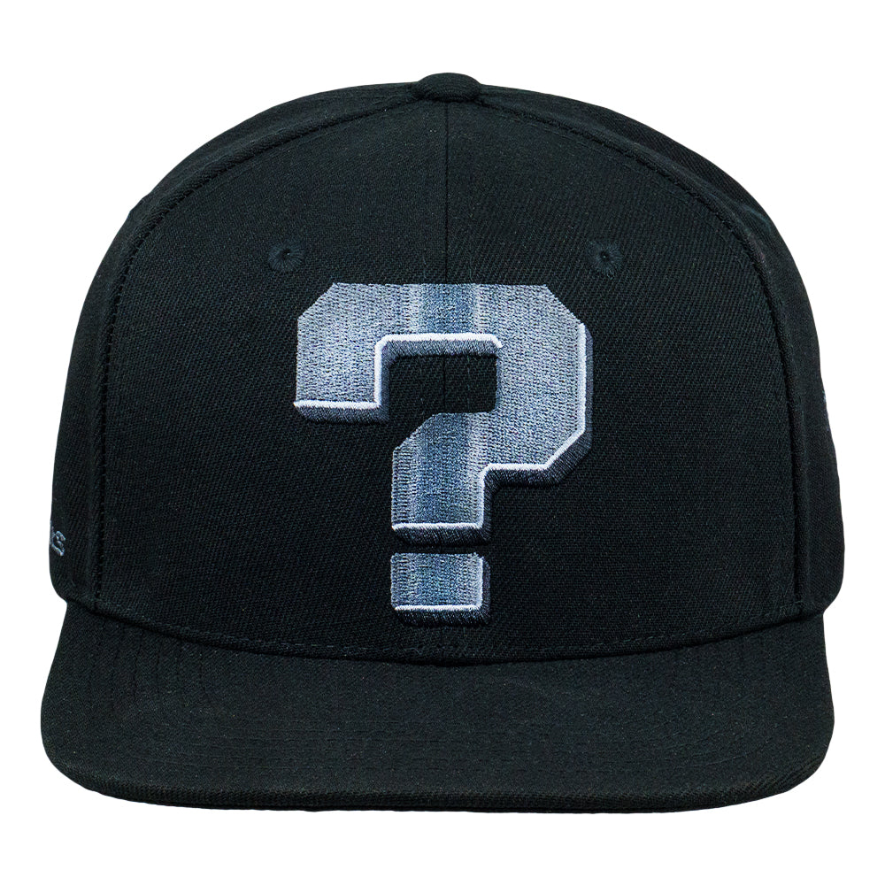 Question Mark Black Snapback Hat