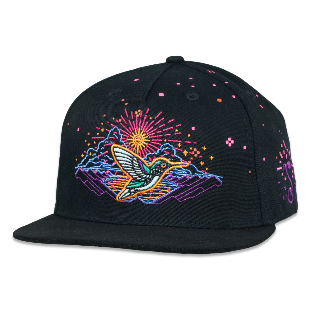 Mugwort Hummingbird Black Kids Snapback Hat