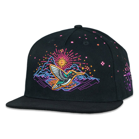Mugwort Hummingbird Black Snapback Hat