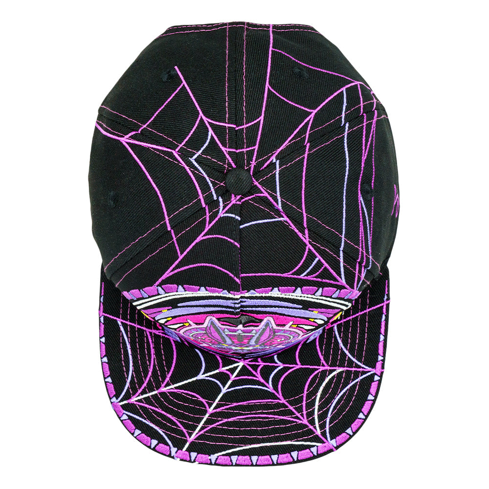 Psychedelic Bunny Black Snapback Hat