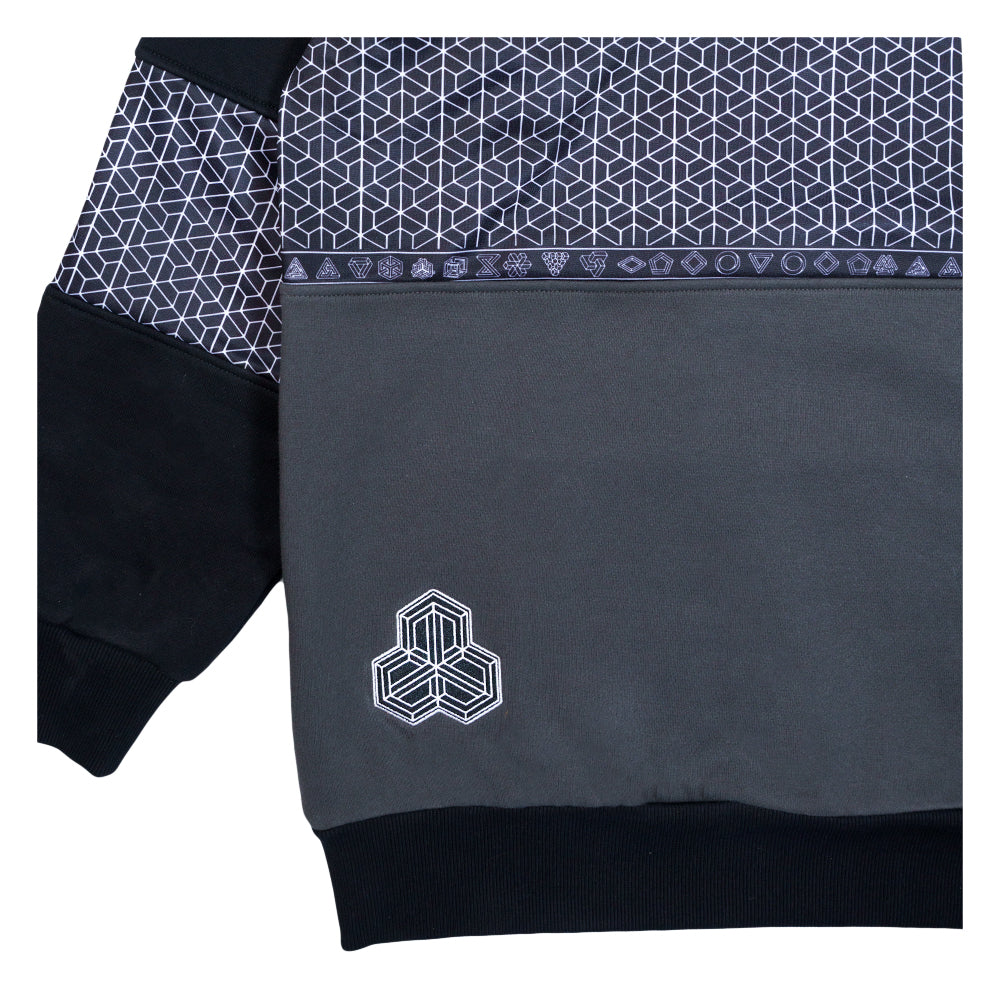 Isomatrix Black Gray Tall Pullover Hoodie