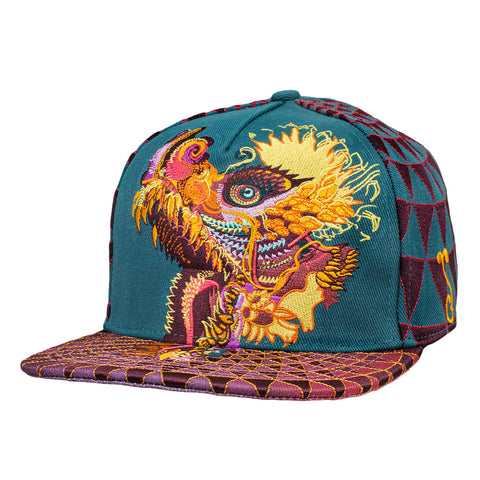 Android Jones Humming Dragon Green Fitted Hat