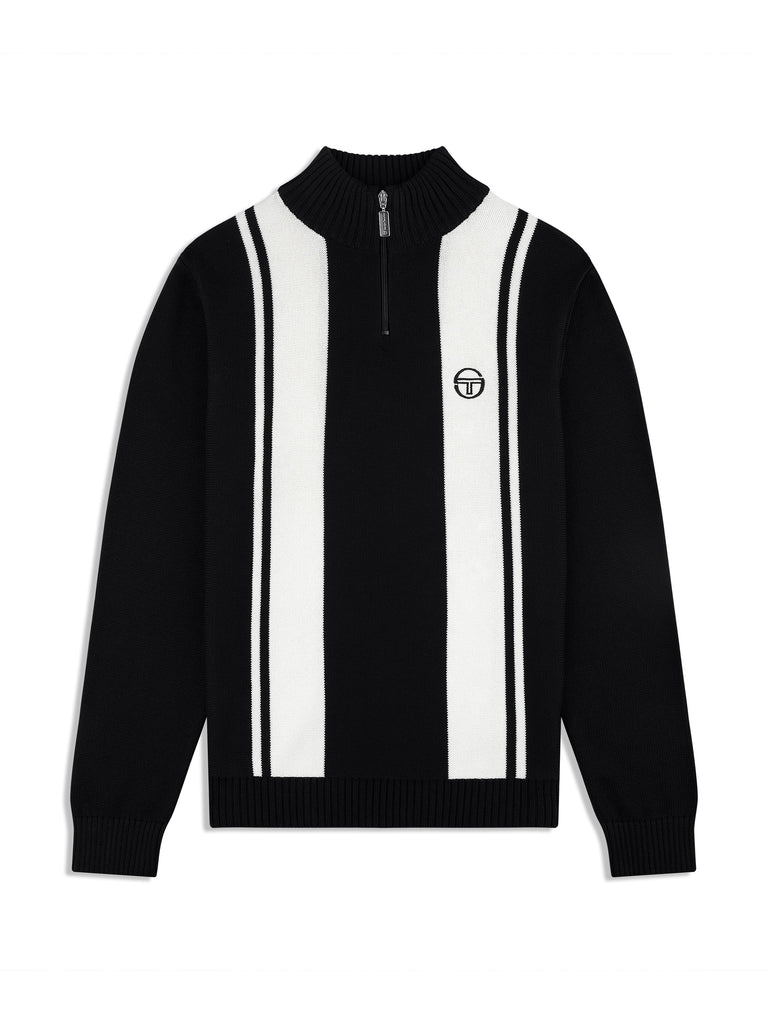Young Line Knit Polo- Black/ Gardenia