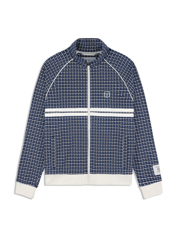 Dallas Houndstooth Track Jacket- Maritime Blue