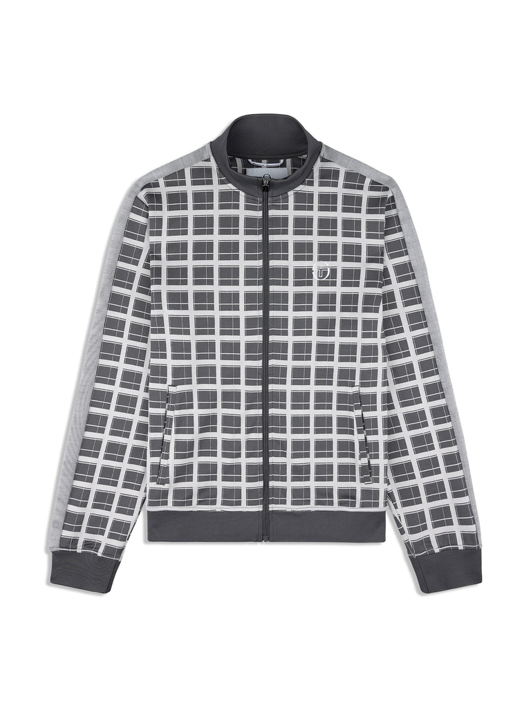 Damarindo Check Track Jacket- Quiet Grey